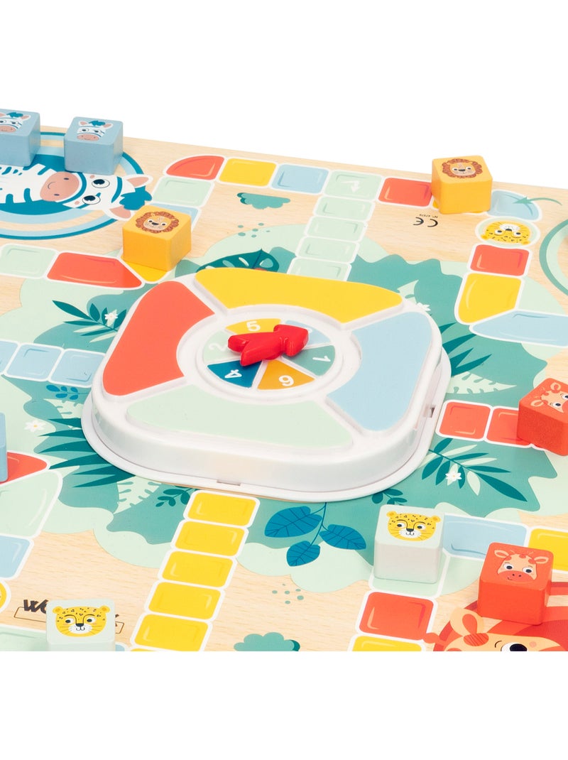 Zookabee Gioco Ludo e Oca in legno con animali della giungla WOOMAX N/D - Kiabi